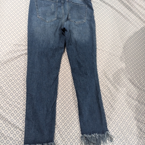Free People Frayed Skinny Jeans Worn Indigo Sz 29 - Picture 2 of 4